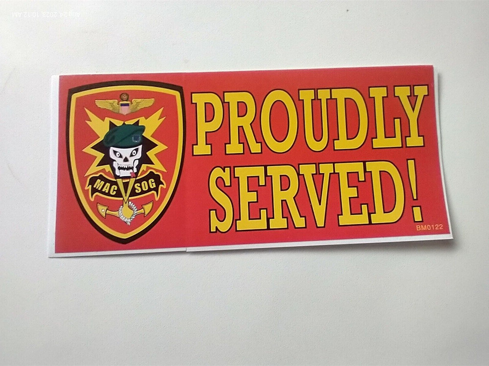 PROUDLY SERVED Bumper Sticker