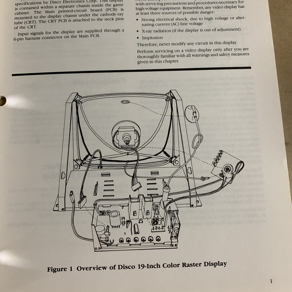 Original Atari TM/183 Disco 29” arcade video game manual