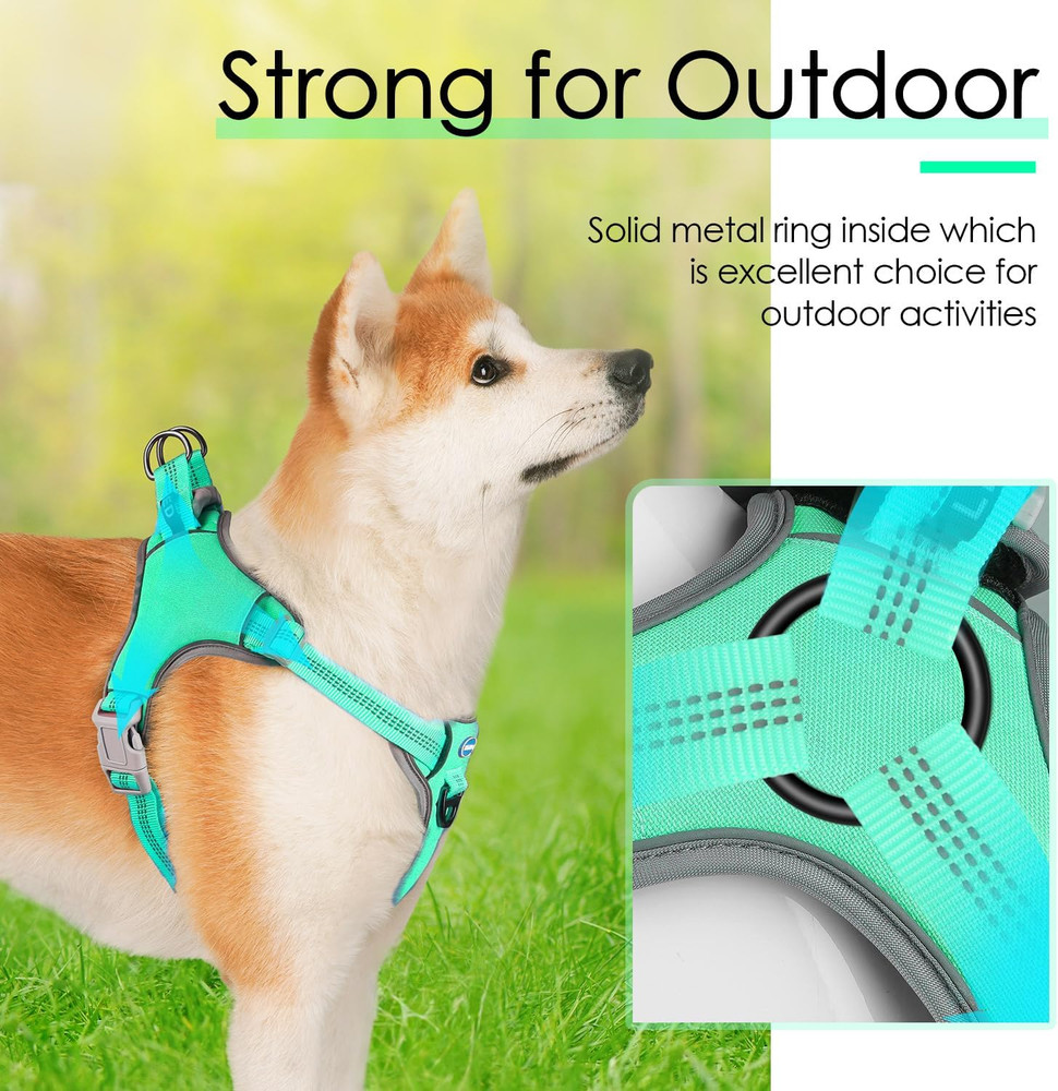 No-Pull Harness, Escape Proof Step-In Reflective Dog Vest Adjustable Breathable