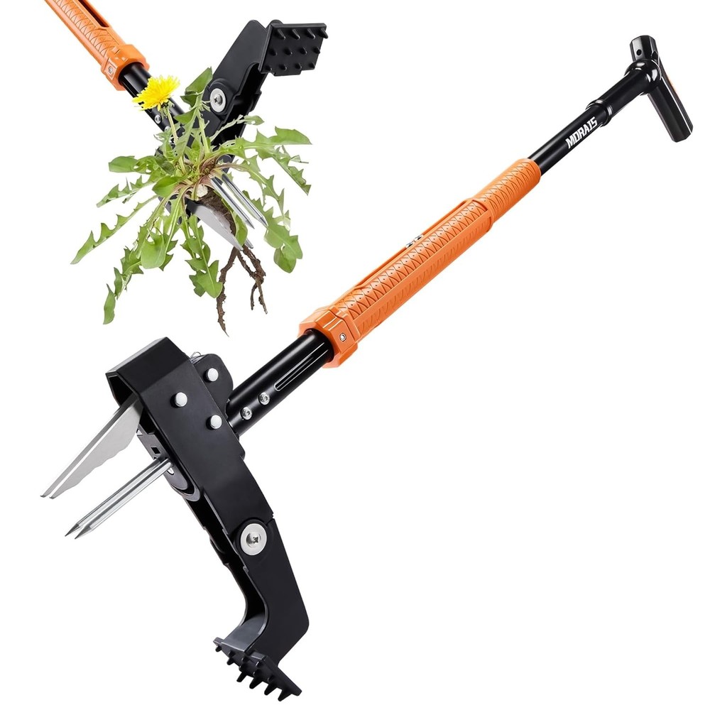 Stand Up Weed Puller Tool Heavy Duty Garden Tool 39-46 Inch Adjustable Handle 4