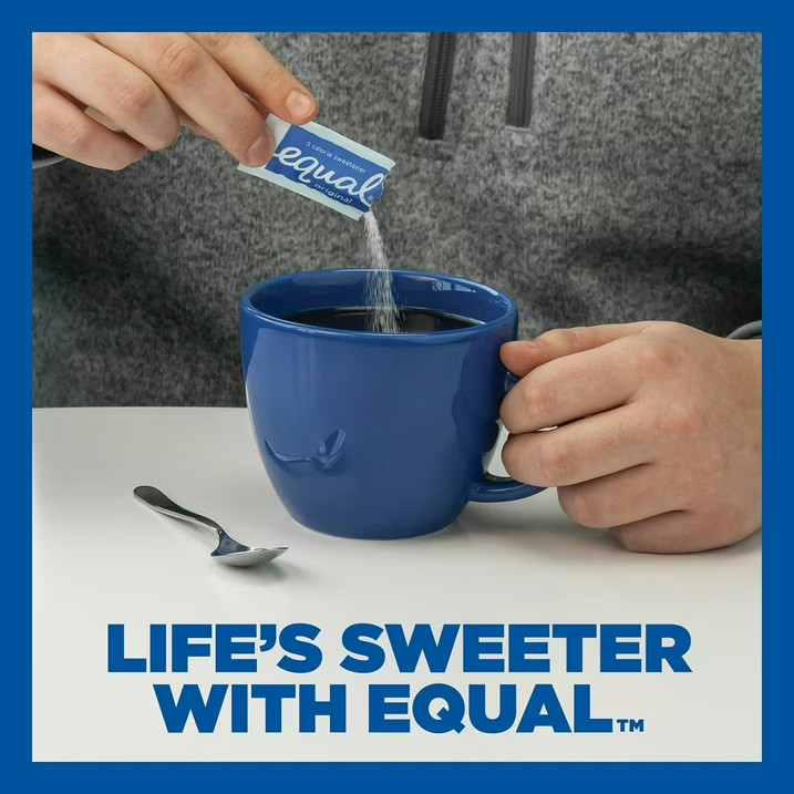 Equal Zero Calorie Sweetener Packets, 1,000 count. Dissolves Quickly FRESH