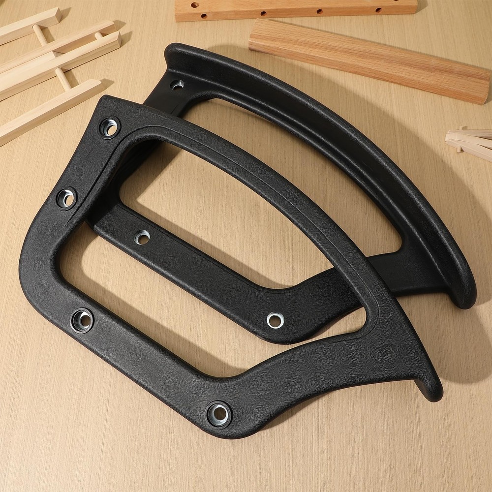 2 PCS Black Plastic Slanting Angle Office Chair Armrest Replacement Pads