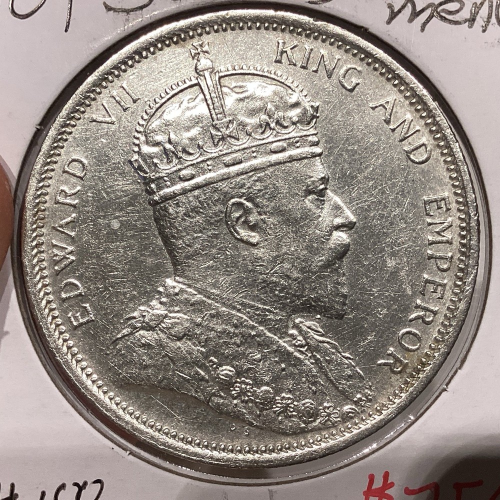 1904 straits settlements dollar AU+ Lightly Cleaned