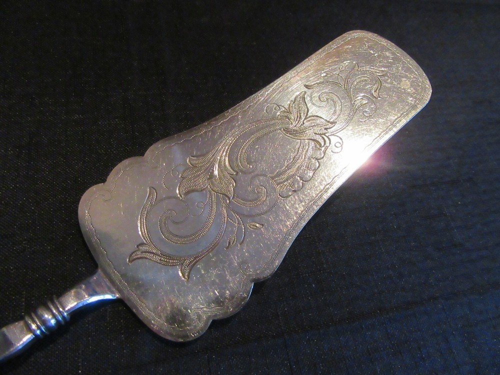 Antique Silver Plated Cake Server C.R. Carlstrom Sweeden Weighted Handle