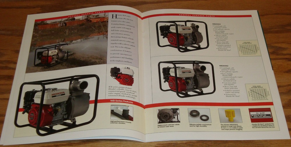 Original 2012 Honda Pump Sales Brochure 12 Construction Multi-Purpose