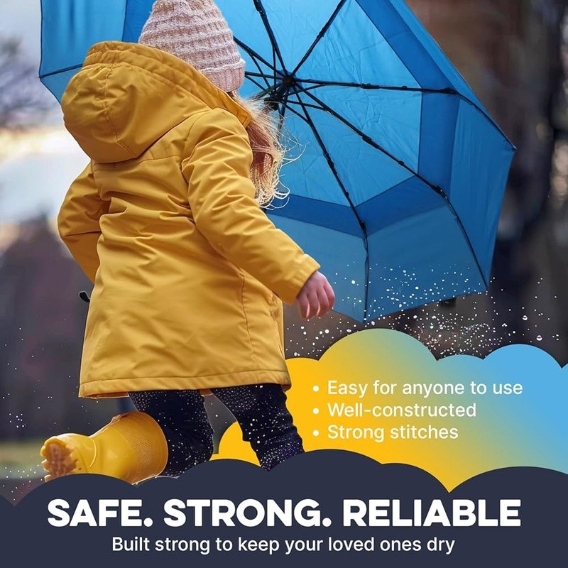 Compact Travel Umbrella Windproof Automatic Open Close Waterproof Durable Design