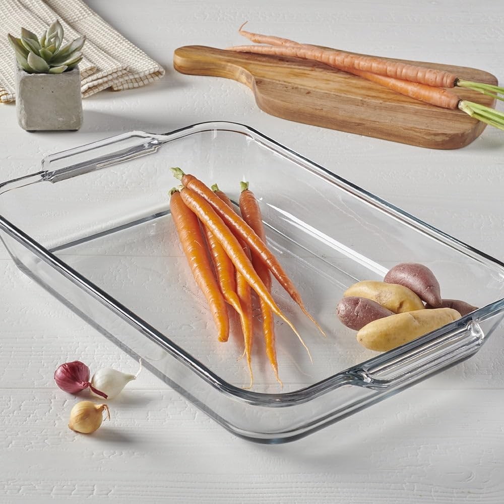 4.8 Quart Rectangular Glass Baking Dish (1 piece, tempered tough, dishwasher ...