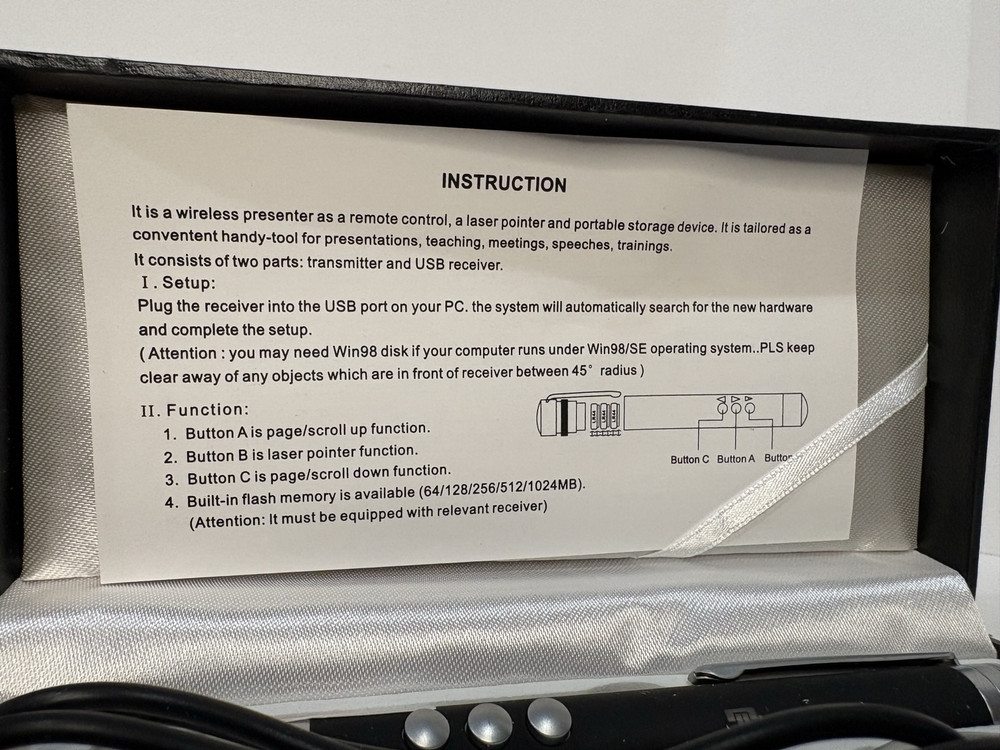 Tellabs Wireless Presenter Laser Pointer Clicker USB Receiver Mouse Gift Set