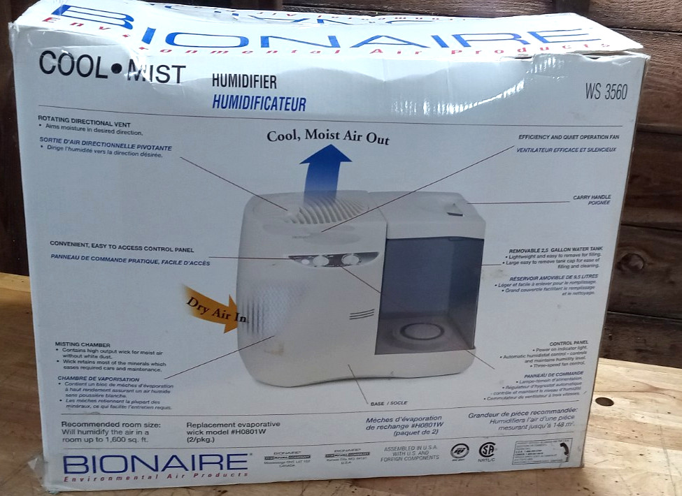 Bionaire Cool Mist Humidifier Model WS 3560