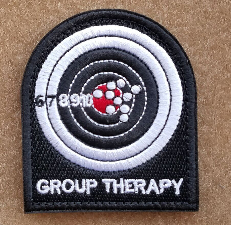 Group Therapy Tactical Combat Army Hook/loop Patch Embroidered Badge Red Dark