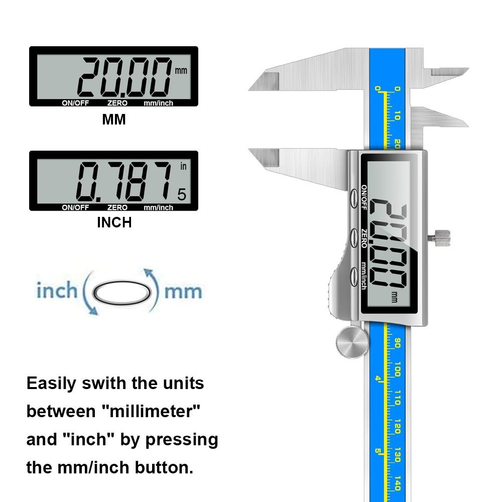 6 Inch Digital Vernier Caliper, IP54 Waterproof High-Precision Measuring Tool