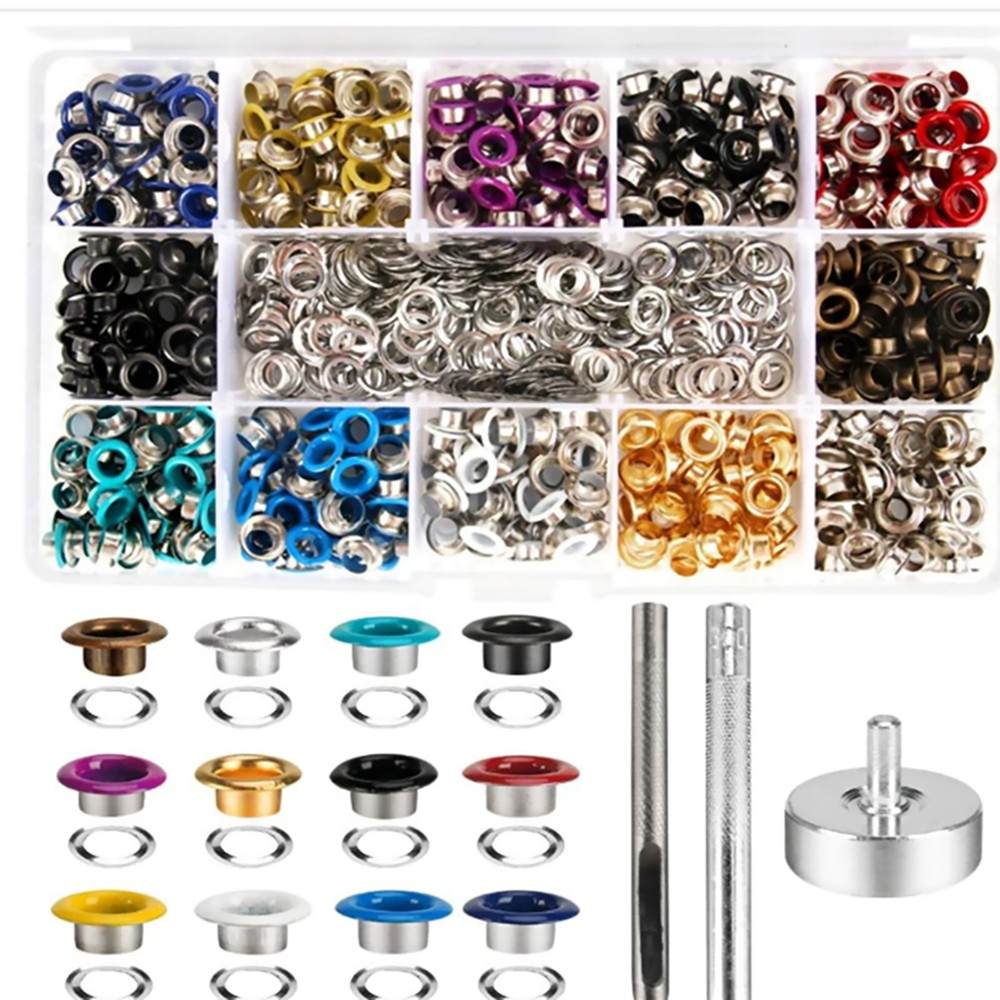 For Leather Craft Shoe 600Set Grommet Eyelet Snap Button Kit With Install Tool