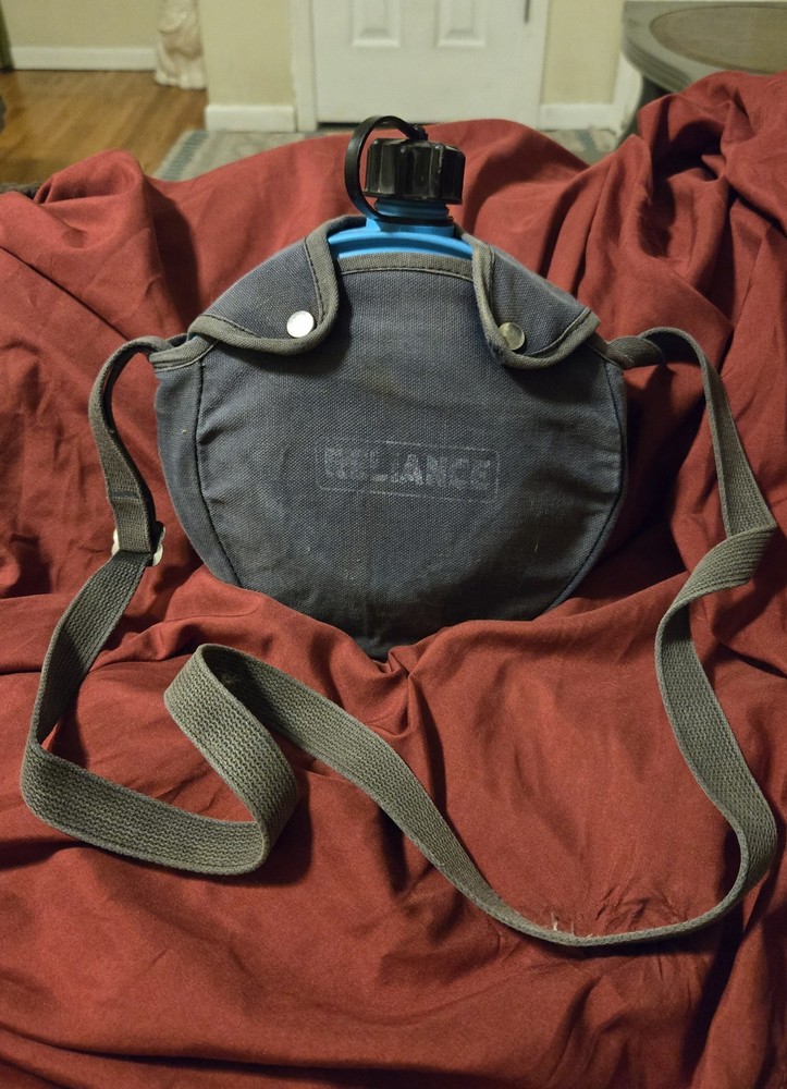 Reliance Gray Canvas Canteen - 9 Inch With Strap