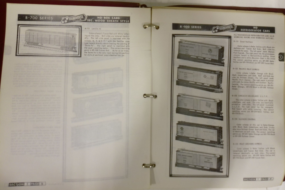 Roundhouse Model Die Casting 1956 Data Book Sheets & Binder