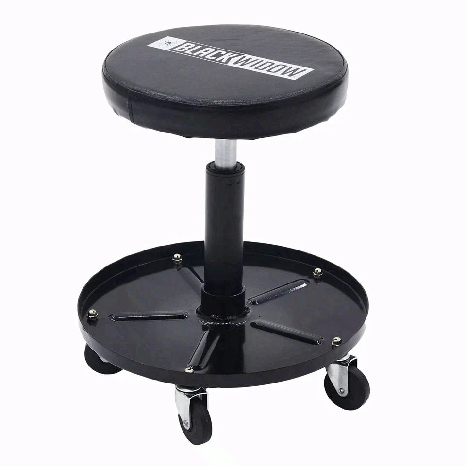 Black Widow Garage Stool with Tool Tray, BD-SEAT