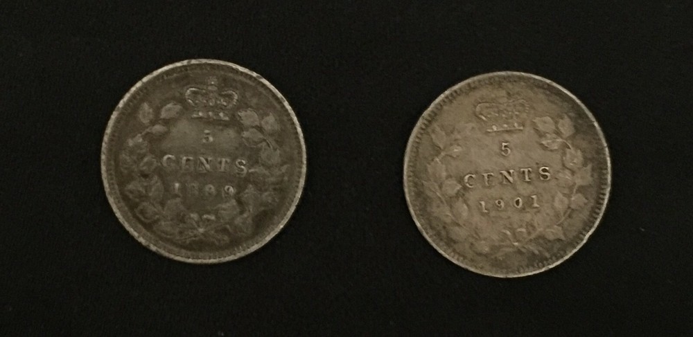 Canada 5C 1899 & 1901 XF lite rim issues (#1699)