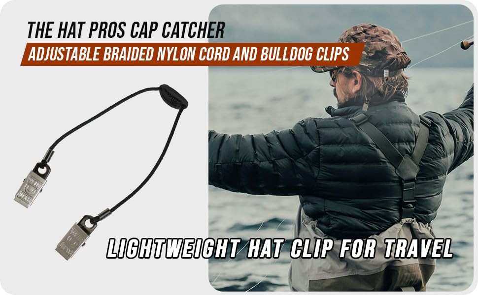 Lightweight Cap Catcher | Adjustable 10" Braided Nylon Hat Retention Cord