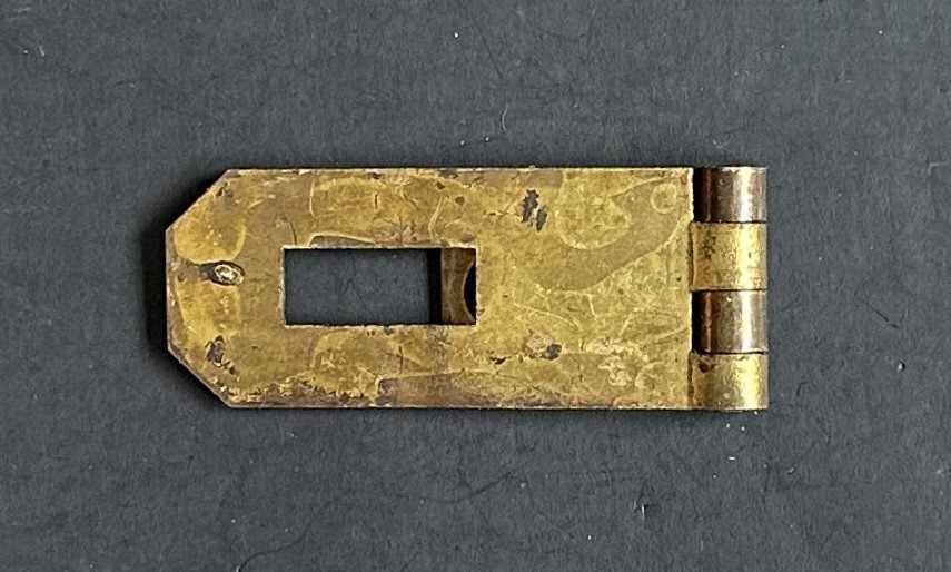#1976–Antique Vintage Solid Brass Hasp Latch 2 3/4” Long