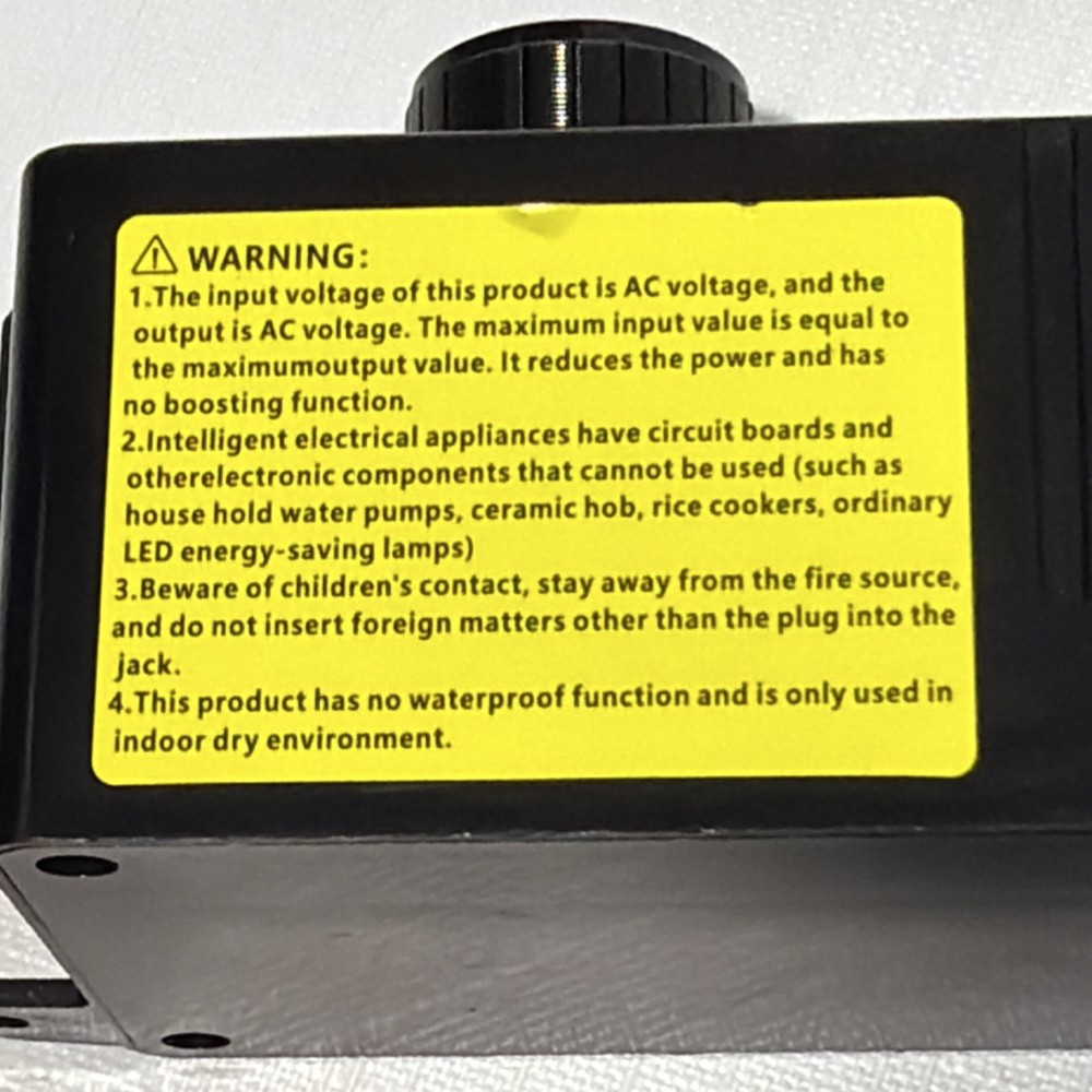 AC Motor Speed Controller- Adjustable 100V-120V & 15A Max