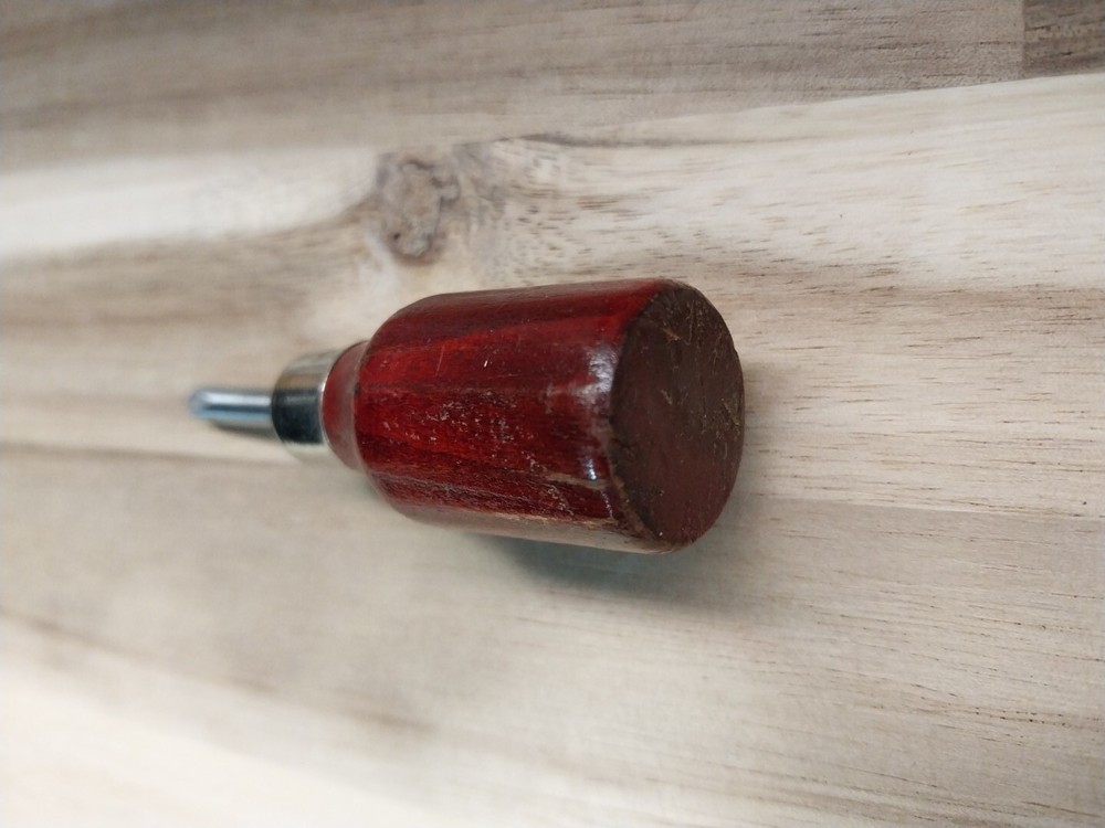 Vintage Westline Stubby Phillips 2 7/8" Screwdriver With Wooden Handle