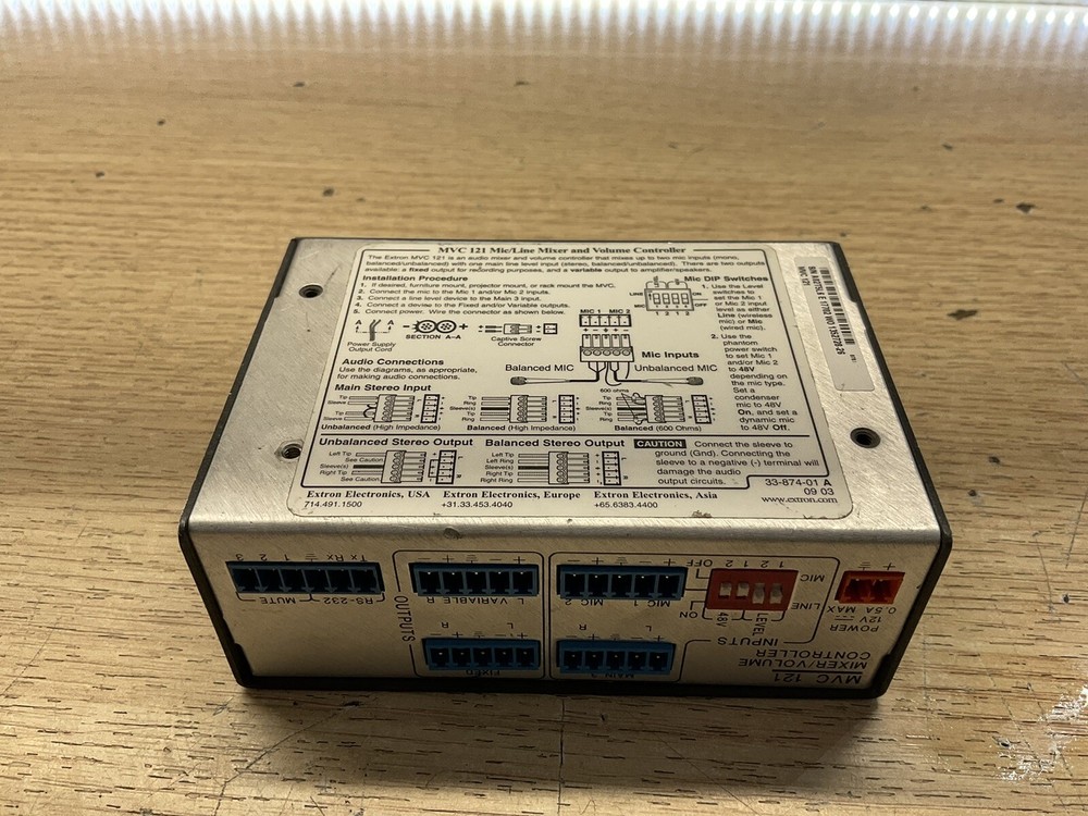 Extron MVC 121 Mixer/Volume Controller/versa Tools / FRA640