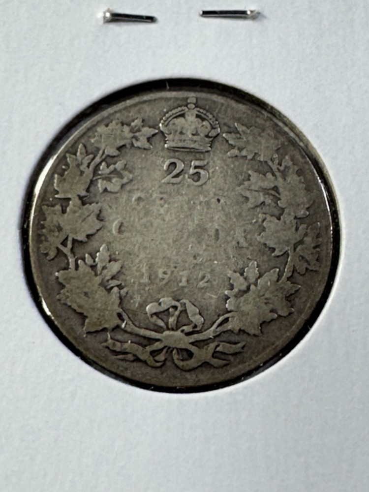 1912 Canada 25 Cents Silver Coin