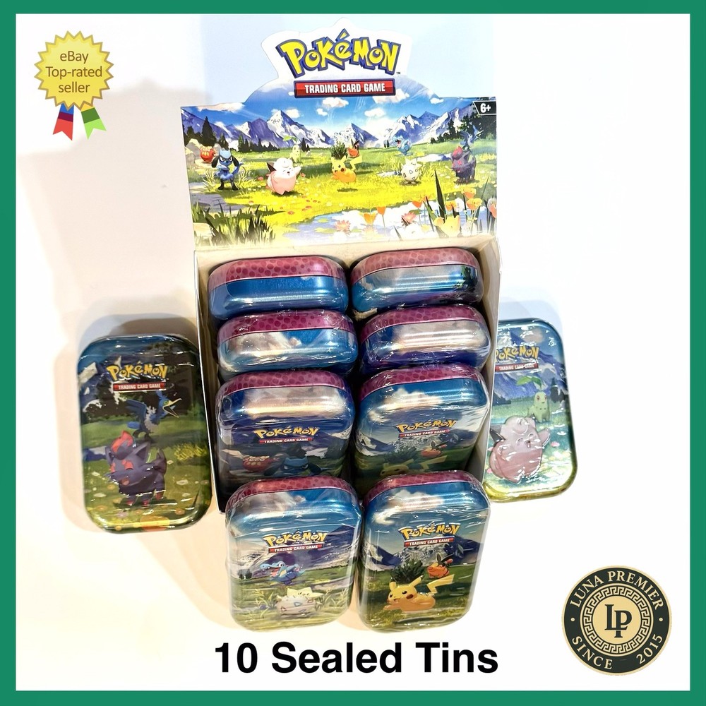 Pokemon TCG 10x Mega Evolution Ascended Heroes Mini Tin DISPLAY Sealed