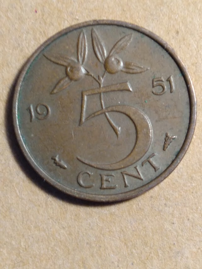 1951 Netherlands 5 Cents