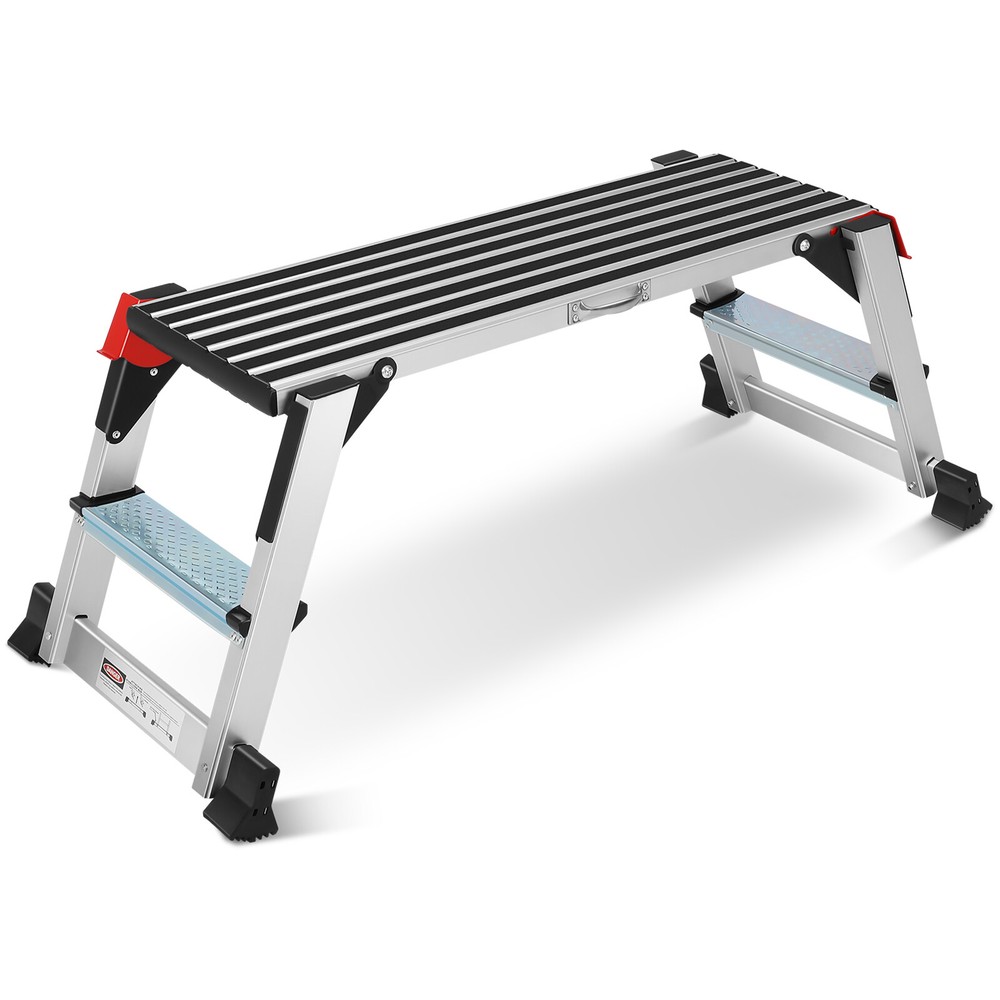 Aluminum Step Stool Folding Bench Work Platform Drywall Ladder 330LBS Non-slip