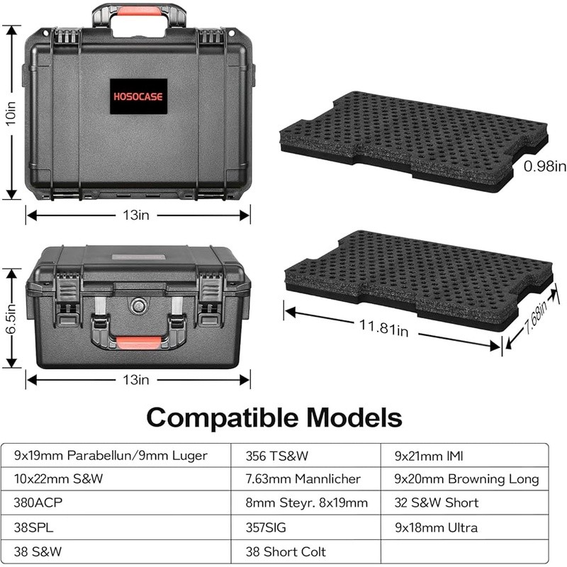 9mm Ammo Storage Box Waterproof Heavy Duty Organizer Lockable Durable Case New