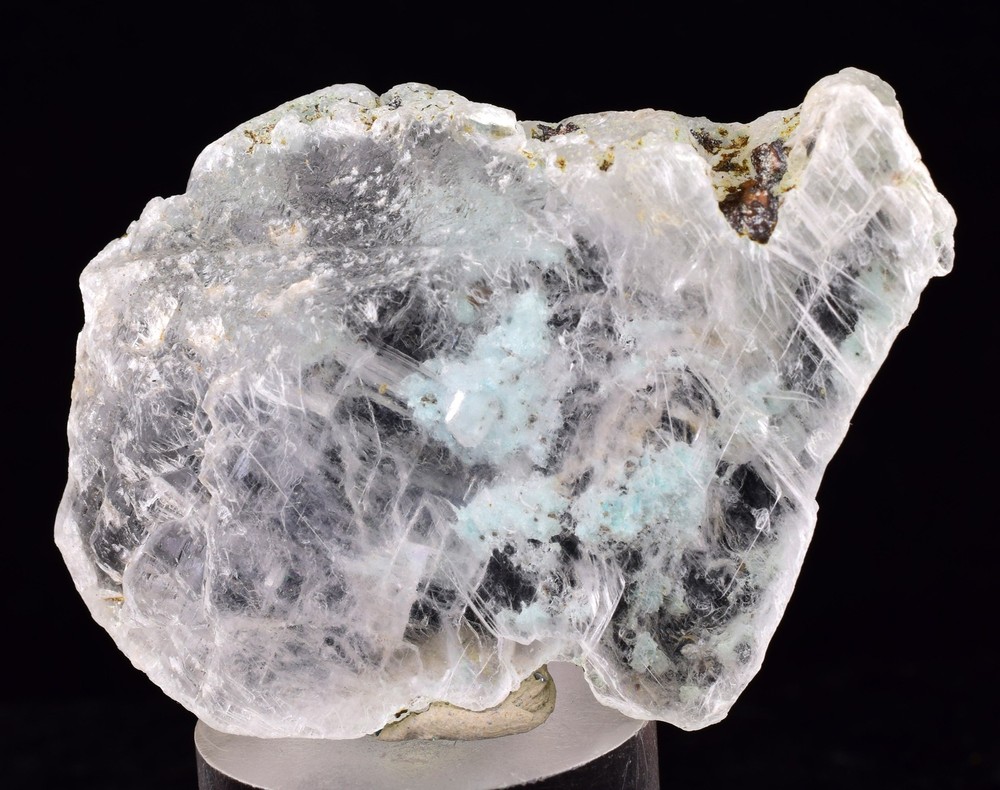 5.2cms GEM CHRYSOCOLLA INSIDE SELENITE CRYSTAL LILY MINE DISCOVERY PERU TB137