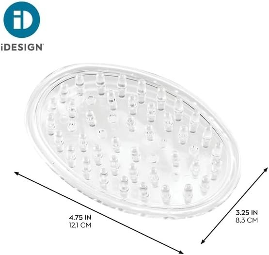Compact 3-Piece Plastic Soap Dish Set with Non-Slip Base & Efficient Drainage