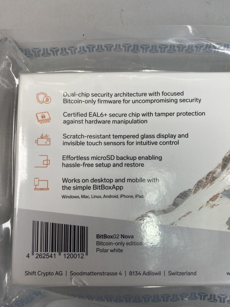 Bitbox - Bitbox02 Nova Bitcoing-only Edition Wallet - Polar White