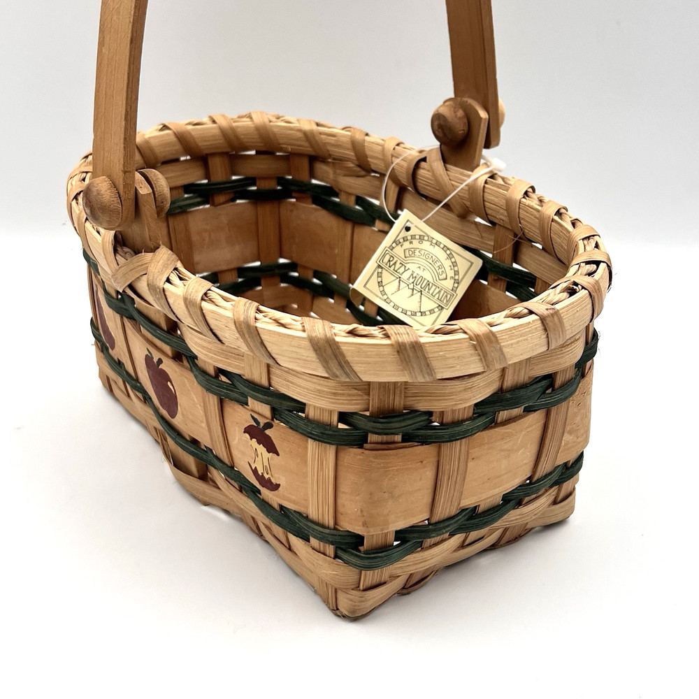 Primitive Apple woven Basket Decor Cottagecore Crazy Mountain