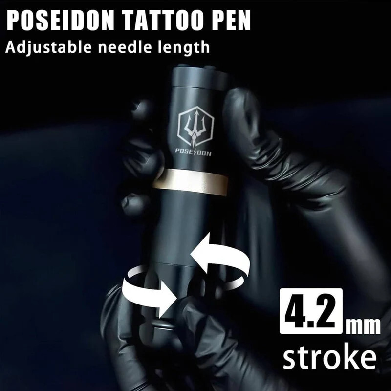 POSEIDON Wireless Tattoo Kit TK043, Complete Kit for Beginners or Advanced