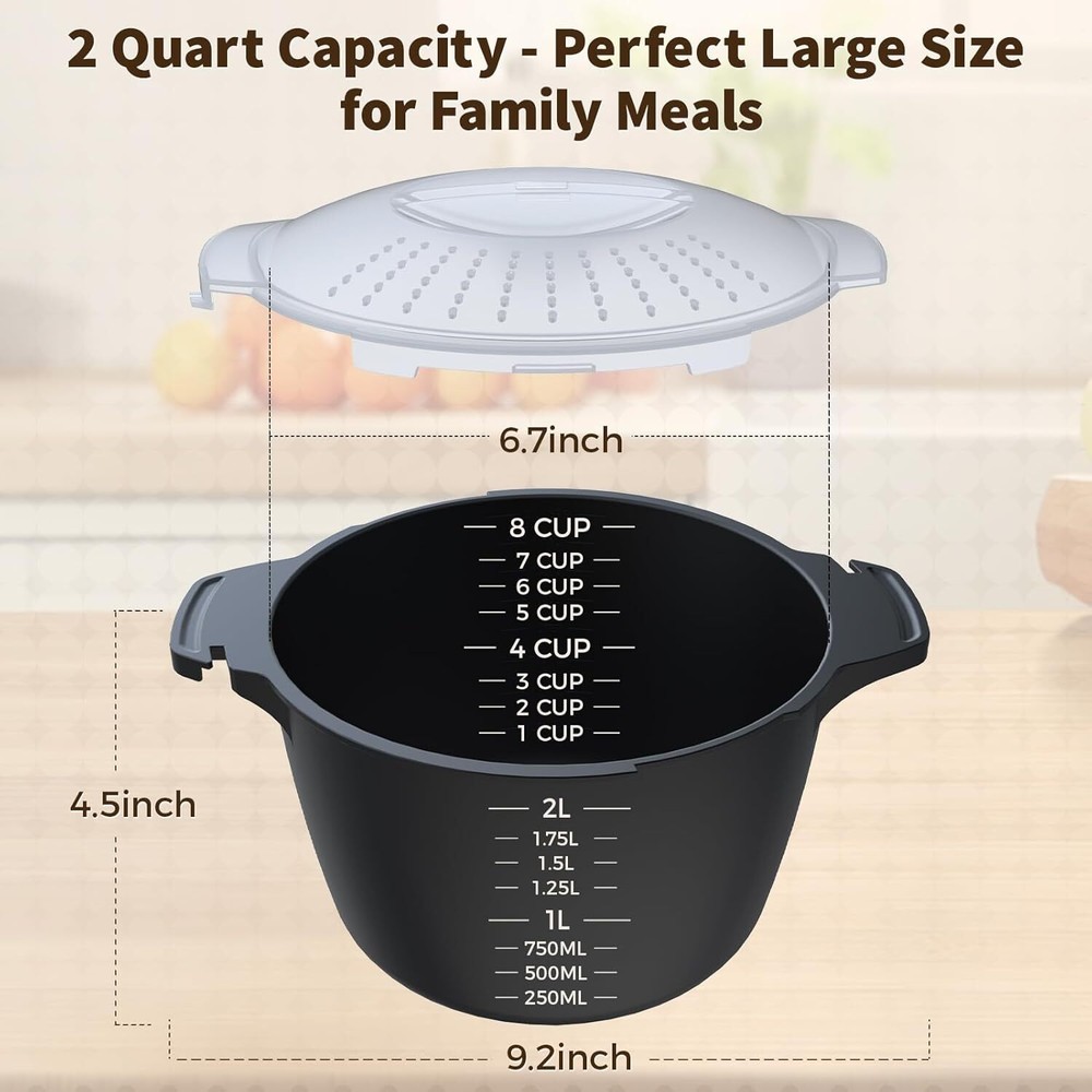 Professional 3 Piece Set Micro Cookware, Microwave Veggie Steamer, Microwave