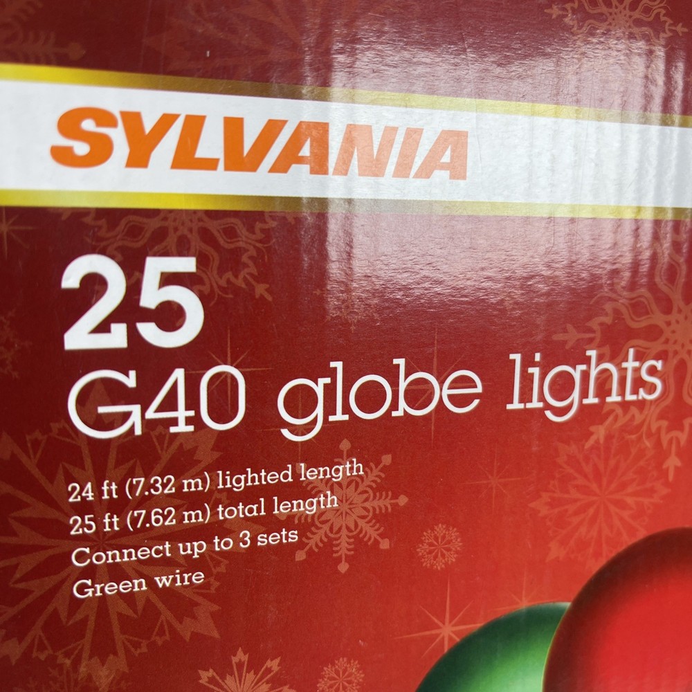 Sylvania 25 G40 Globe String Lights Satin Multi Green Wire