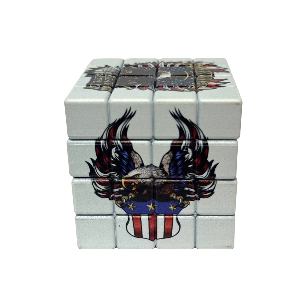 2.3" 4 PC Cube Shape Eagle Tobacco Herb Spice Grinder Smoke Crusher