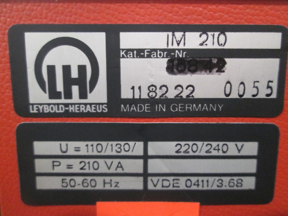 Leybold-Heraeus, IONIVAC, IM 210, Vacuum Gauge Controller, Used