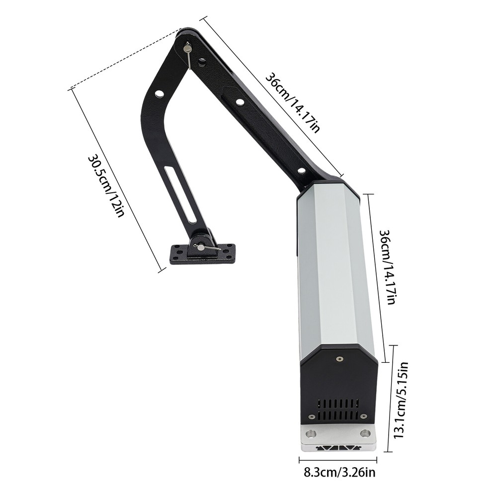 308lbs Automatic Swing Gate Opener Electric Flat Door Operator Closer w/ Remotes