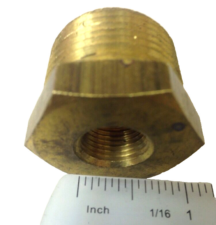 Brass 1" x 3/8" HEX REDUCING BUSHING USA NPT