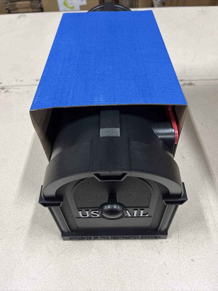 Postal Pro Post Mount Black Plastic Large Mailbox