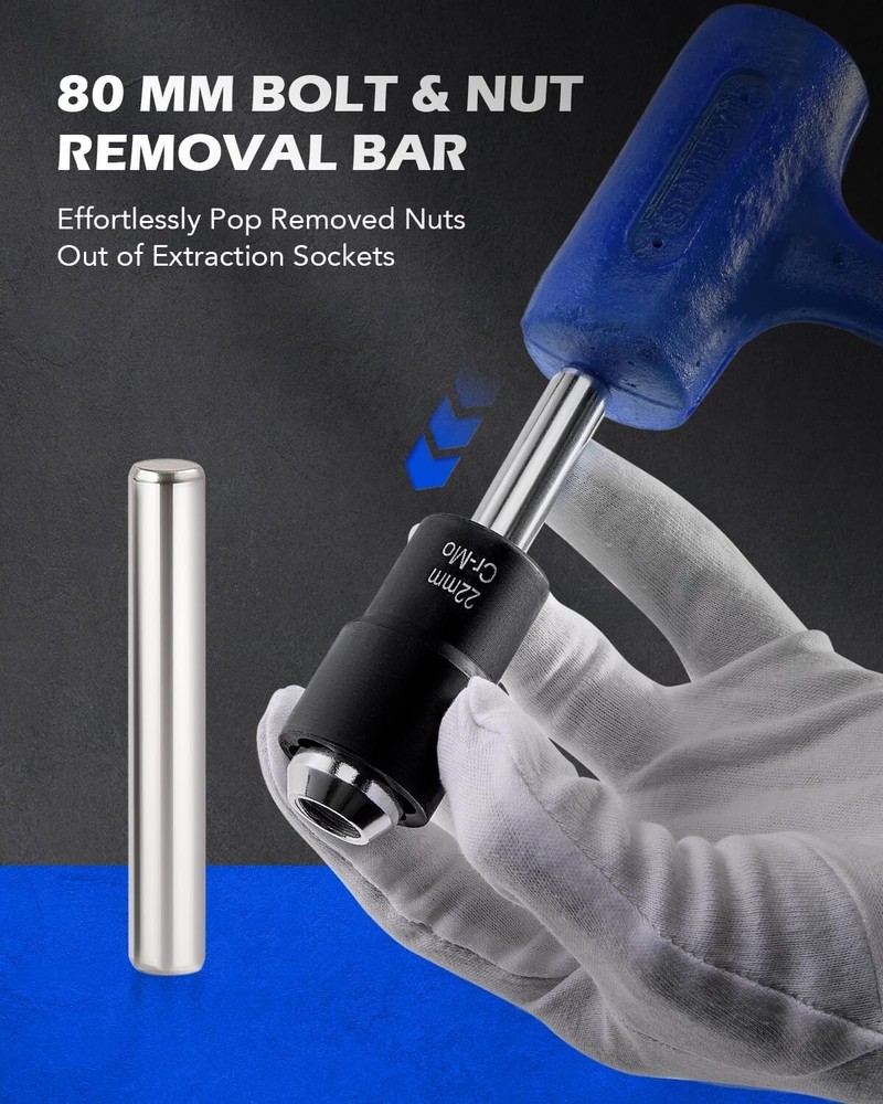 Twist Socket Tool 1/2" Drive 5Pc Nut & Bolt Extractor Stripped Lug Nut Remover