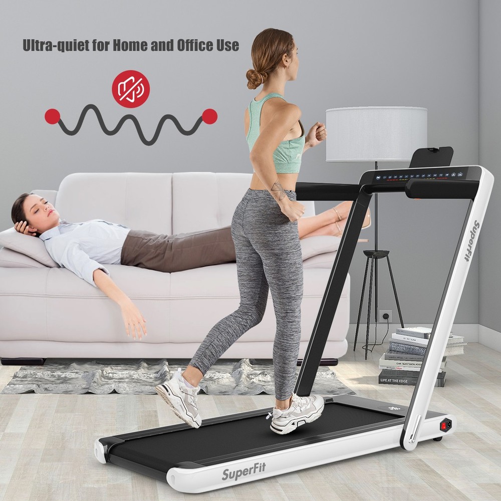 2.25HP 2 in 1 Folding Jogging Treadmill Machine Dual Display W/Speaker