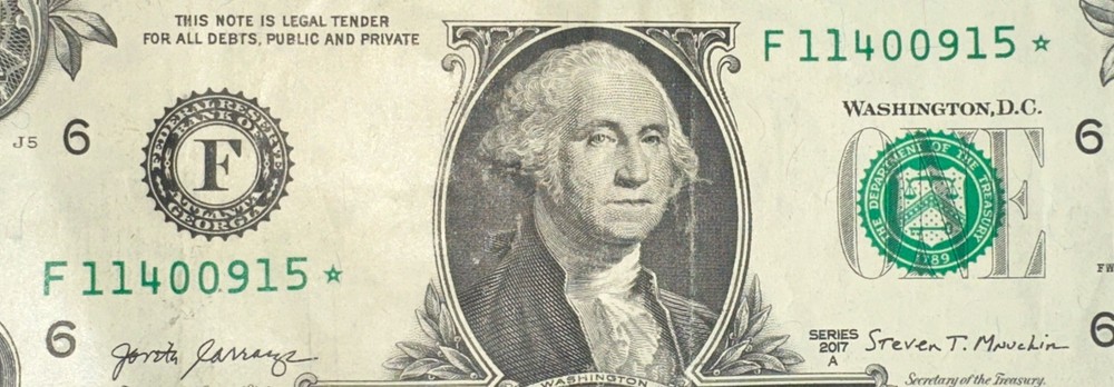 2017A $1 Dollar Bill With Stuck Digit Odometer Error on BOTH Serial Numbers!!