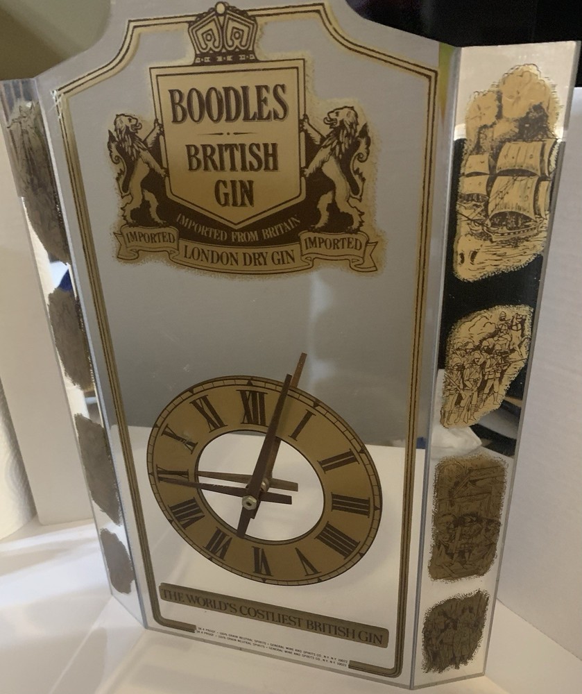 Boodles British Gin, Mirror Clock, Vintage