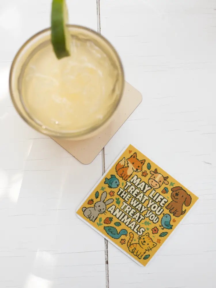 Handmade Coaster: Be Nice to Animals
