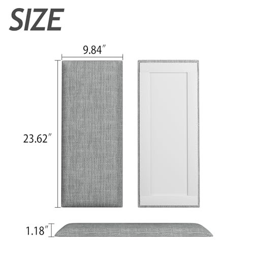 Light Grey Upholstered Wall Mounted Headboard for Twin Bed, 4 Peel & Stick Panel