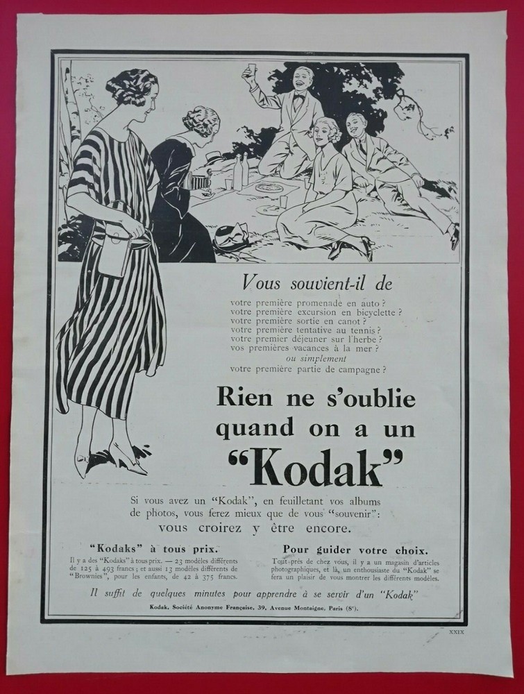 Press advertisement: photograph - camera KODAK 1923