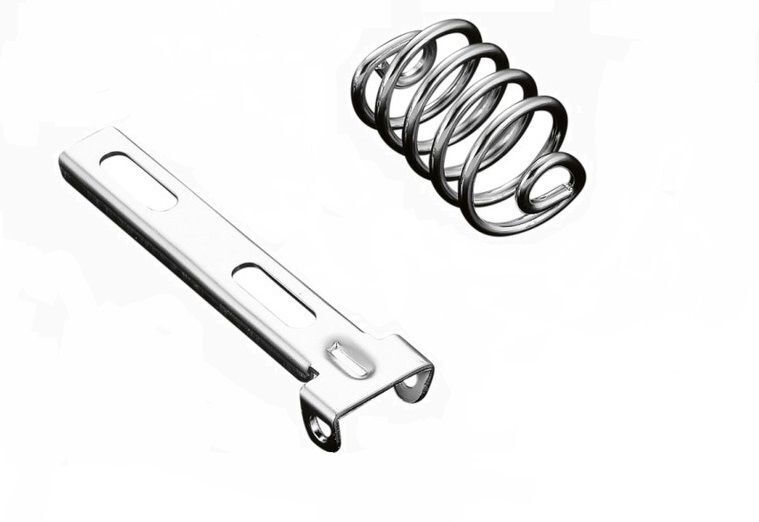 3" Chrome Cylinder Solo Seat Springs (Pair) + Front Bracket Mounting Kit